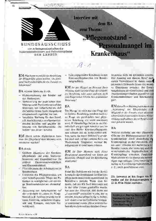 Vorschauseite 1: Pflegenotstand - Personalmangel im Krankenhaus