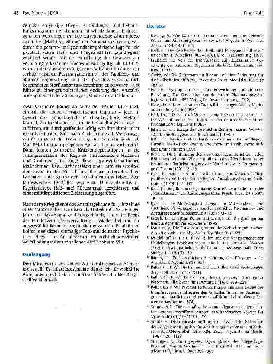 Vorschauseite 5: Geschichte der Psychiatrie Aspekte psych. Ausbildung, Pflege und Behandlung in Illenau (1842-1941)