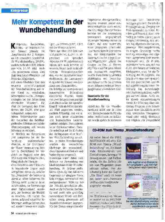 Vorschauseite 1: Mehr Kompetenz in der Wundbehandlung