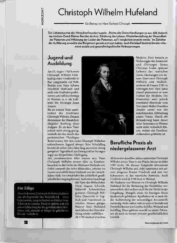Vorschauseite 1: Christoph Wilhelm Hufeland
