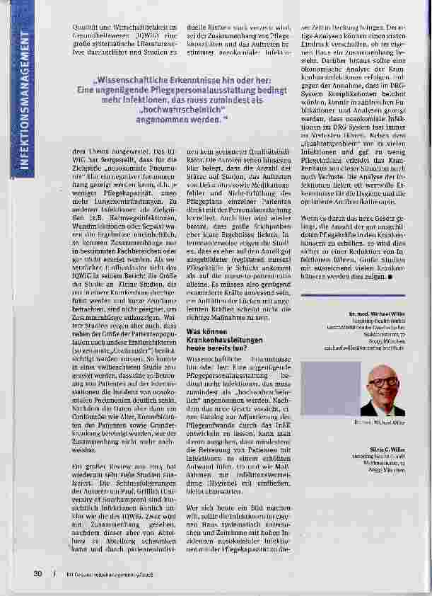 Vorschauseite 3: Pflegenotstand = mehr Krankenhausinfektionen?
