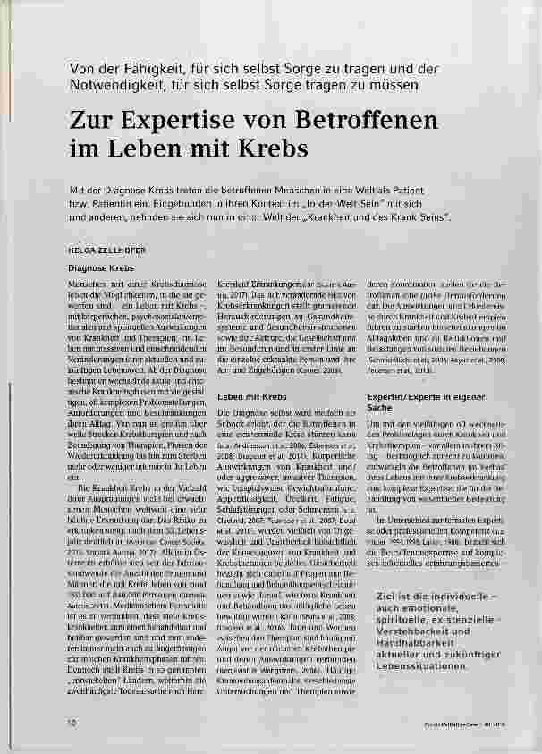 Vorschauseite 2: Zur Expertise von Betroffenen im Leben mit Krebs