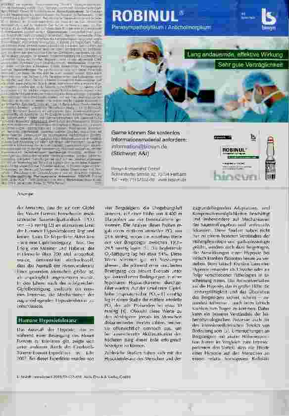 Vorschauseite 2: Hypoxie - von extremen Höhen auf die Intensivstation