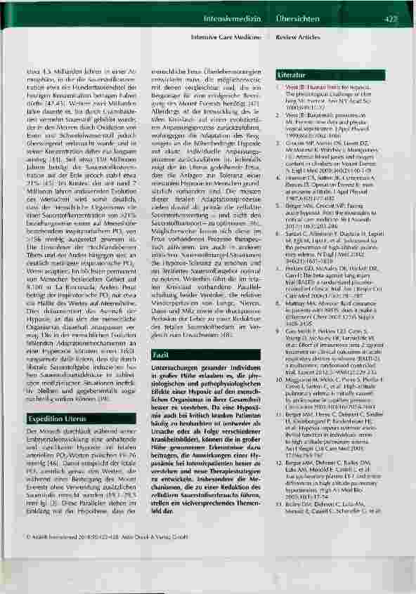 Vorschauseite 6: Hypoxie - von extremen Höhen auf die Intensivstation