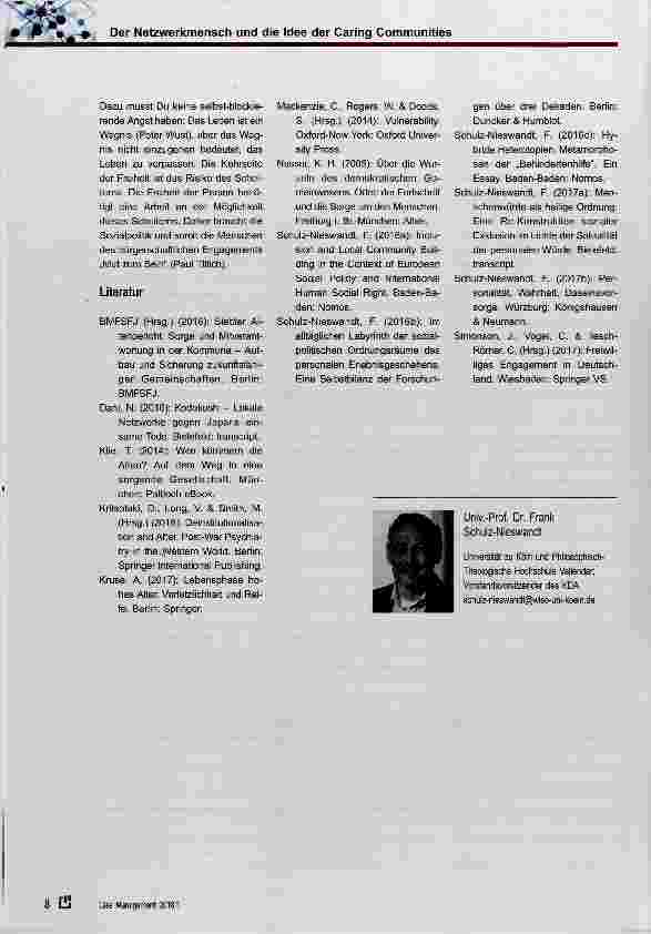 Vorschauseite 5: Der Netzwerkmensch und die Idee der Caring Communities in alternden Gesellschaften eine dichte Darlegung