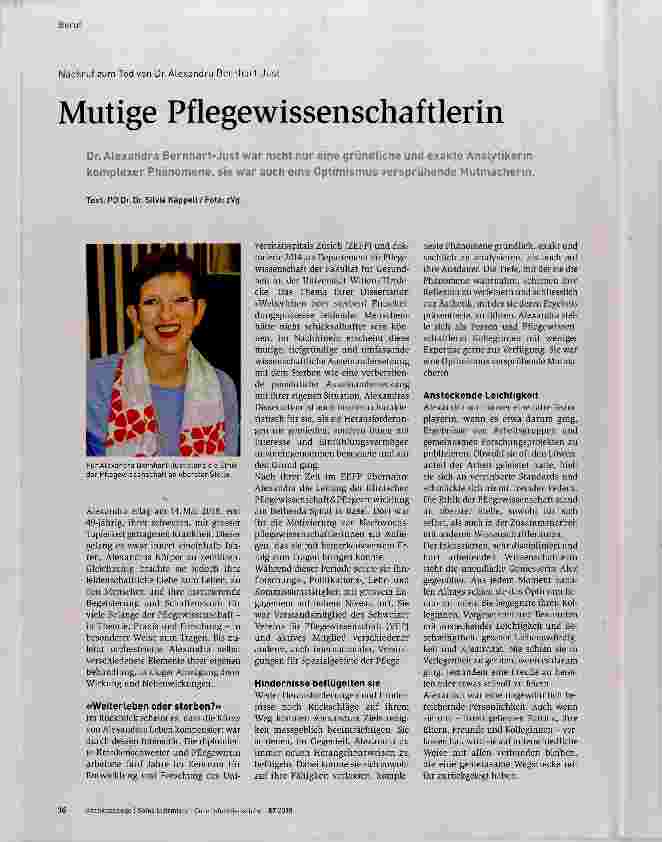 Vorschauseite 1: Mutige Pflegewissenschaftlerin