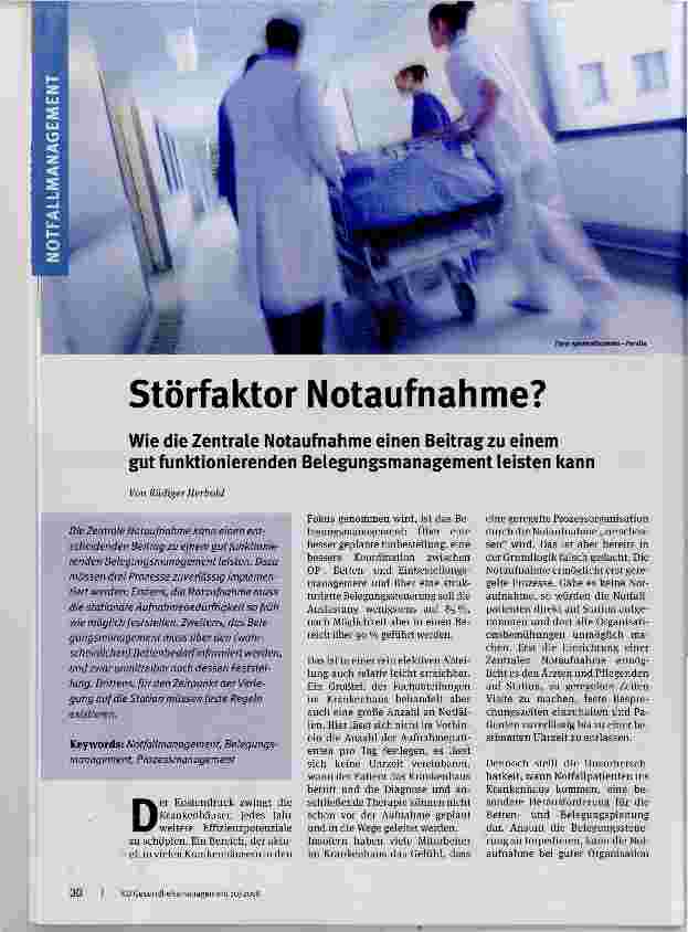 Vorschauseite 1: Störfaktor Notaufnahme?