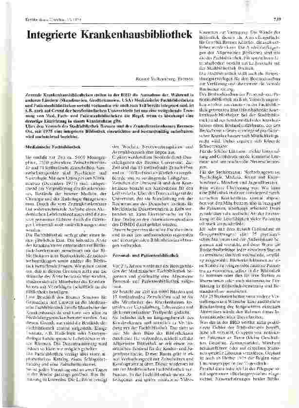 Vorschauseite 1: Integrierte Krankenhausbibliothek