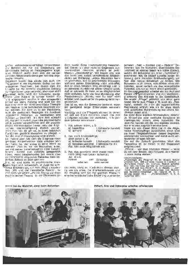 Vorschauseite 2: Die Schwester in der Psychiatrie 1. Folge: Psychiatrische Fortbildung in ihren Auswirkungen auf die Allgemeine Krankenpflege