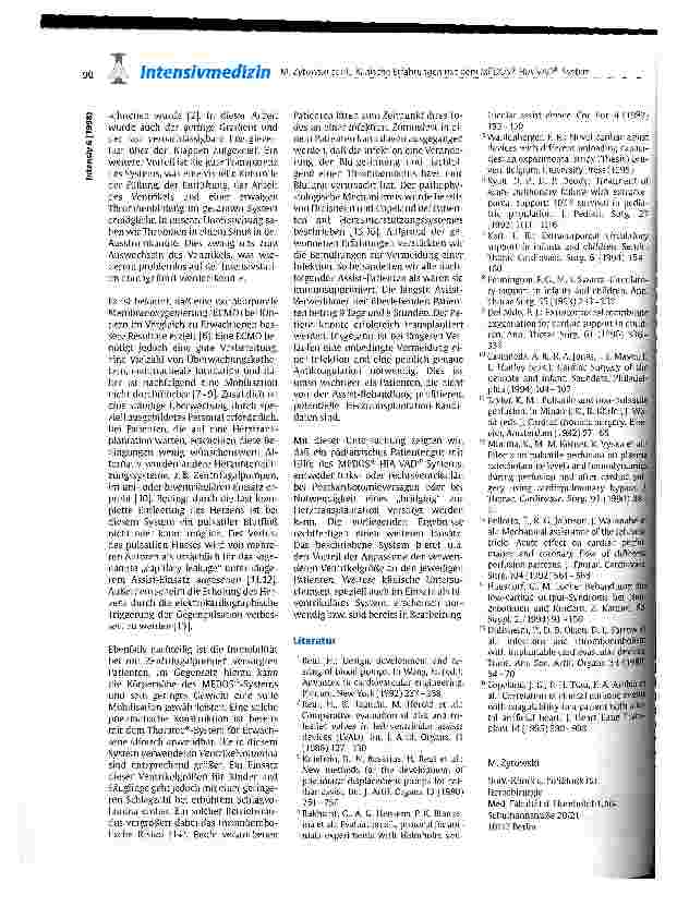 Vorschauseite 5: Klinische Erfahrungen mit dem MEDOS-HIA-VAD-System bei Säuglingen und Kindern - Erste klinische Ergebnisse