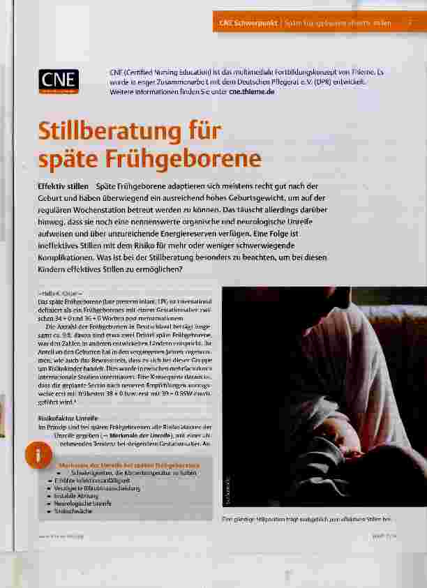 Vorschauseite 1: Stillberatung für späte Frühgeborene