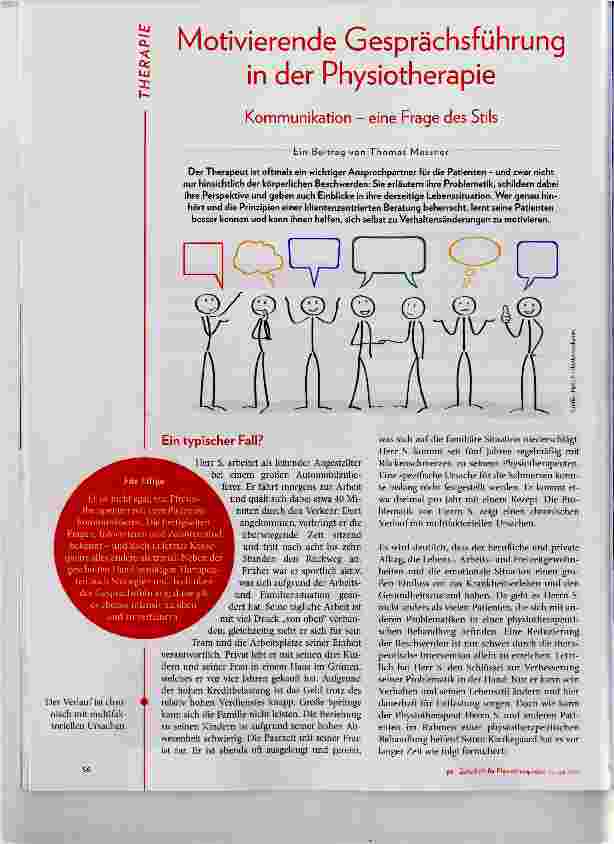 Vorschauseite 1: Motivierende Gesprächsführung in der Physiotherapie