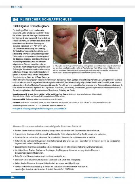 Vorschauseite 1: Blickdiagnose Orbitaphlegmone