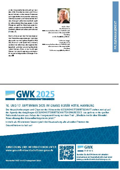 Vorschauseite 3: Pflegepersonal binden Erlössteigerung durch Wertschätzung