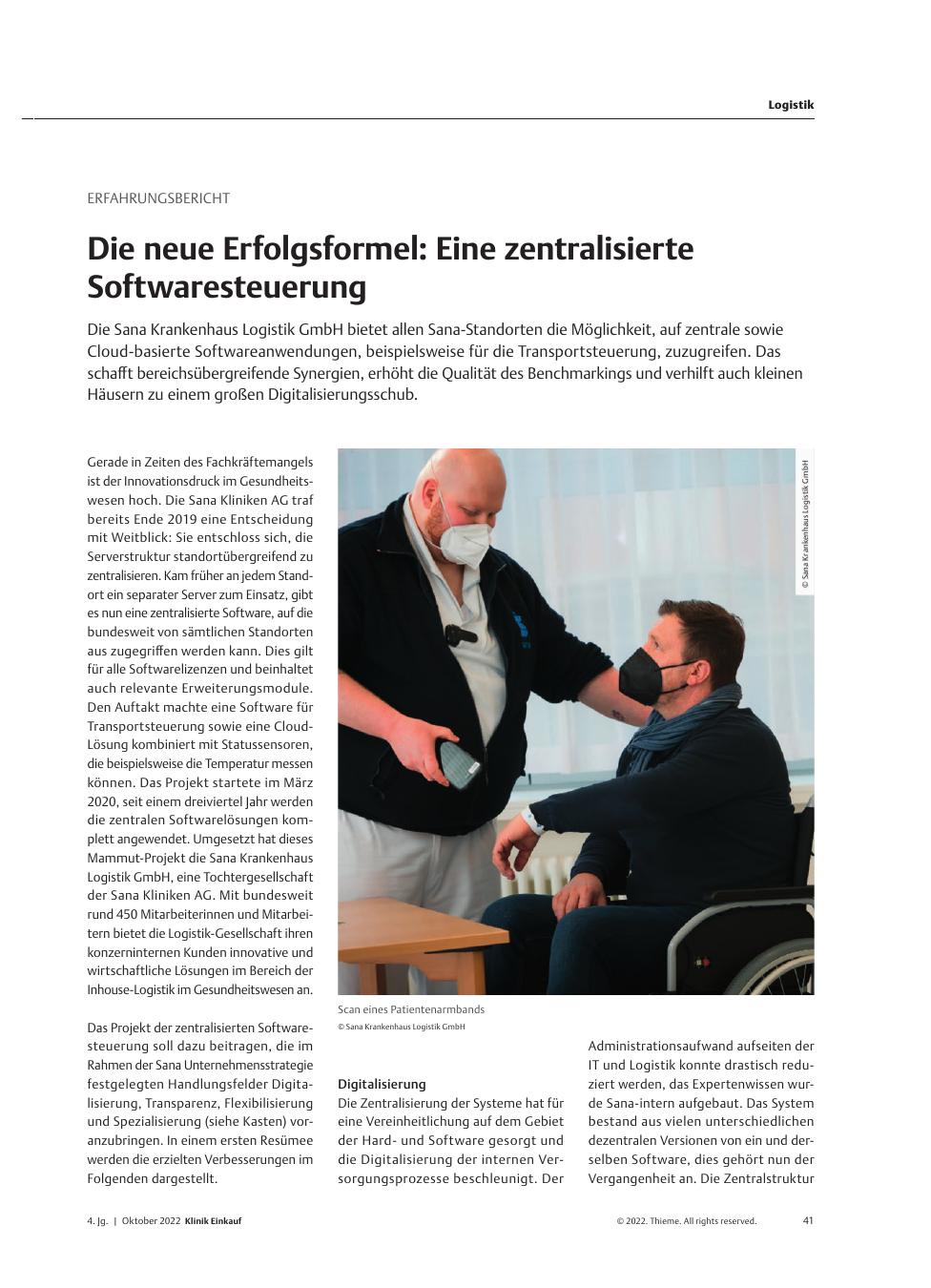 Vorschauseite 1: Erfahrungsbericht: Die neue Erfolgsformel: Eine zentralisierte Softwaresteuerung