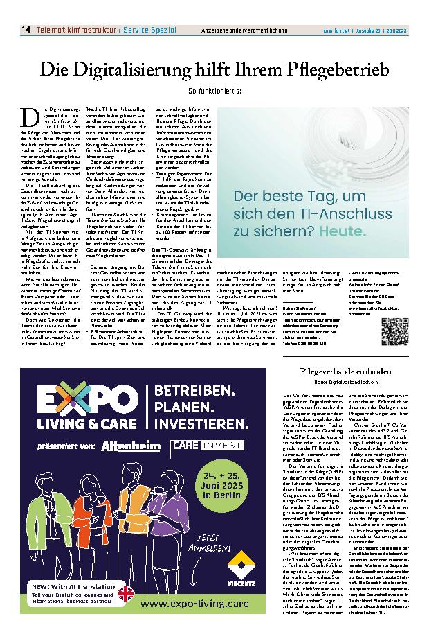 Vorschauseite 1: Die Digitalisierung hilft Ihrem Pflegebetrieb