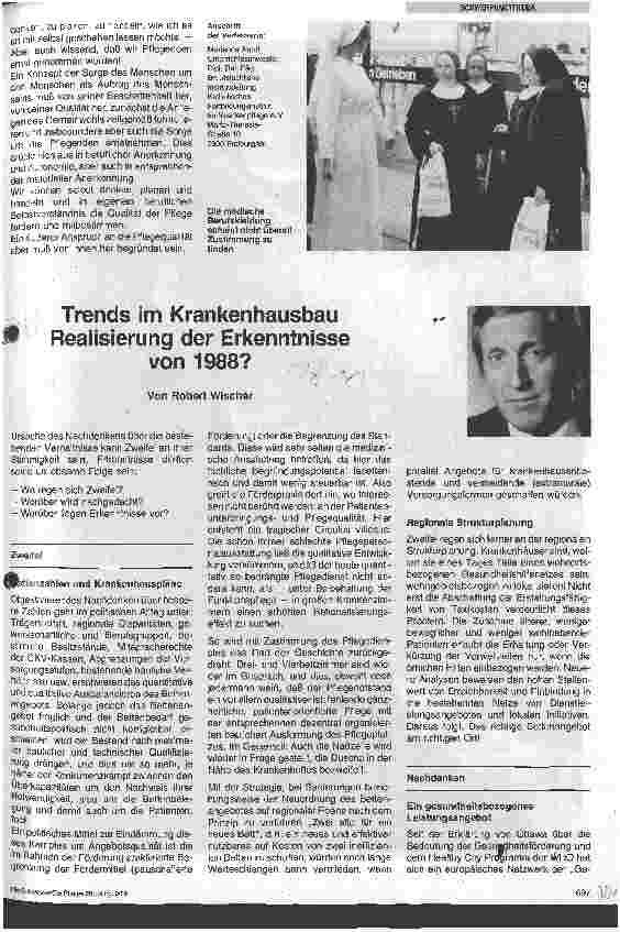 Vorschauseite 1: Auf dem Weg zum Krankenhaus 2000 Trends im Krankenhausbau - Realisierung der Erkenntnisse von 1988?