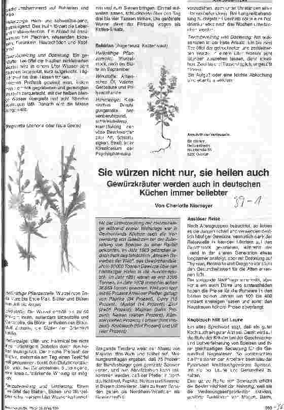 Vorschauseite 1: Sie würzen nicht nur, sie heilen auch Gewürzkräuter werden auch in deutschen Küchen immer beliebter