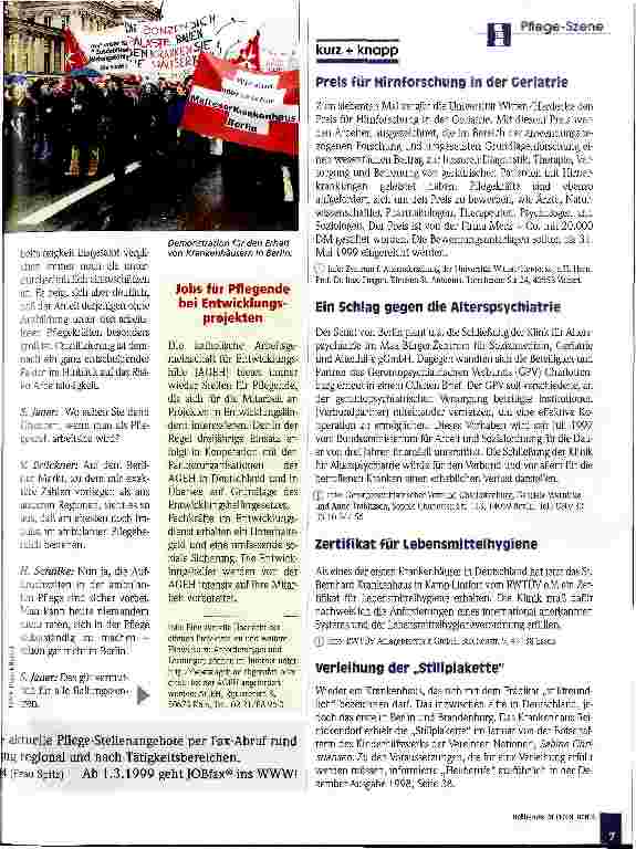 Vorschauseite 4: Wie sichern bzw. schaffen wir Arbeitsplätze in der Pflege? Diskussionsforum von Heilberufe + Pflege aktuell