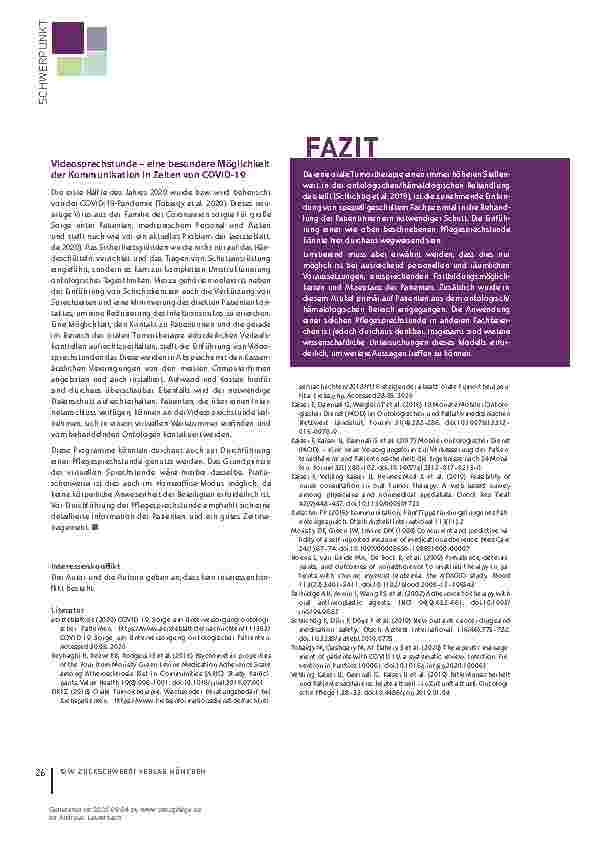 Vorschauseite 5: Durchführung einer Pflegesprechstunde in einer niedergelassenen Praxis zur oralen Antitumortherapie