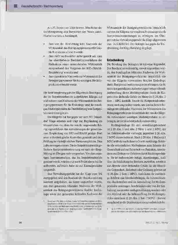 Vorschauseite 2: Anforderung an die Reinigung und Desinfektion von Medizinprodukten