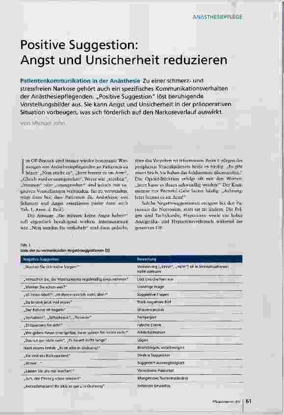 Vorschauseite 2: Positive Suggestion: Angst und Unsicherheit reduzieren