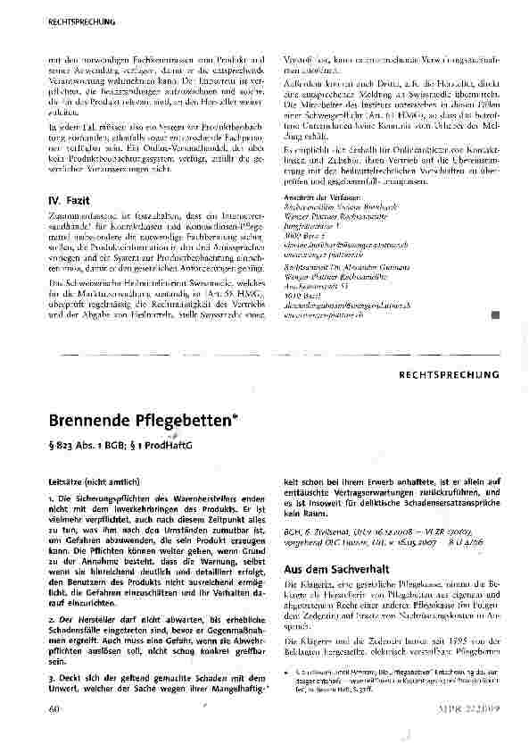 Vorschauseite 1: Brennende Pflegebetten