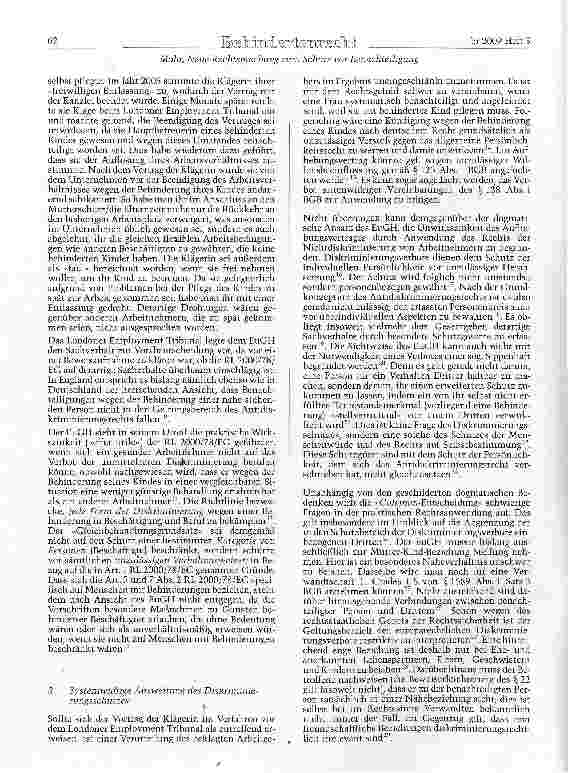 Vorschauseite 2: Neue Rechtsprechung zum Schutz vor Benachteiligungen wegen einer Behinderung