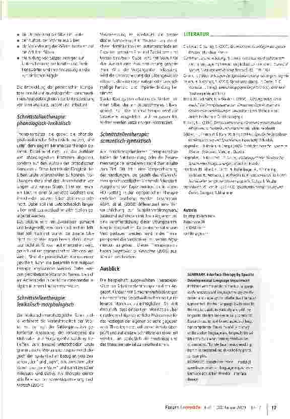 Vorschauseite 4: Schnittstellentherapie bei Spracherwerbsstörungen