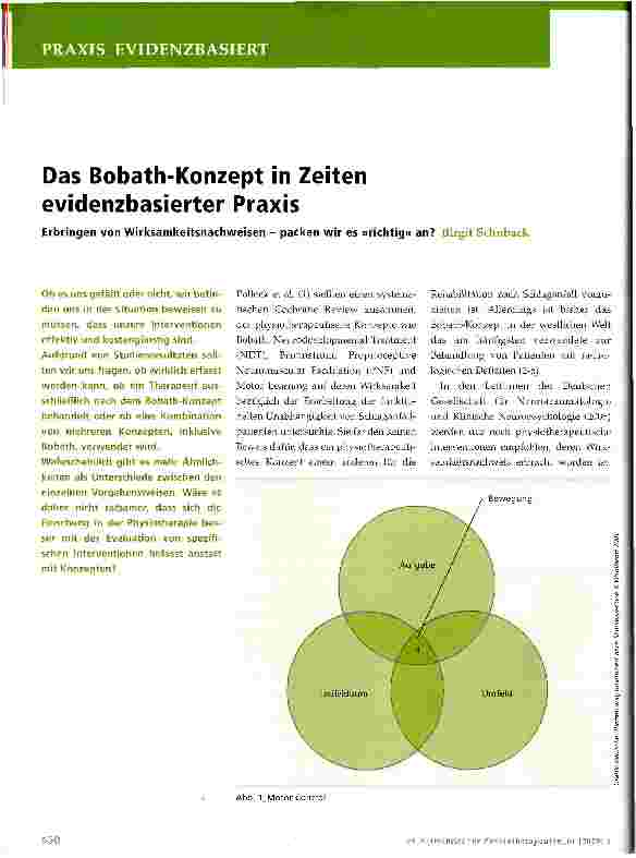 Vorschauseite 1: Das Bobath-Konzept in Zeiten evidenzbasierter Praxis