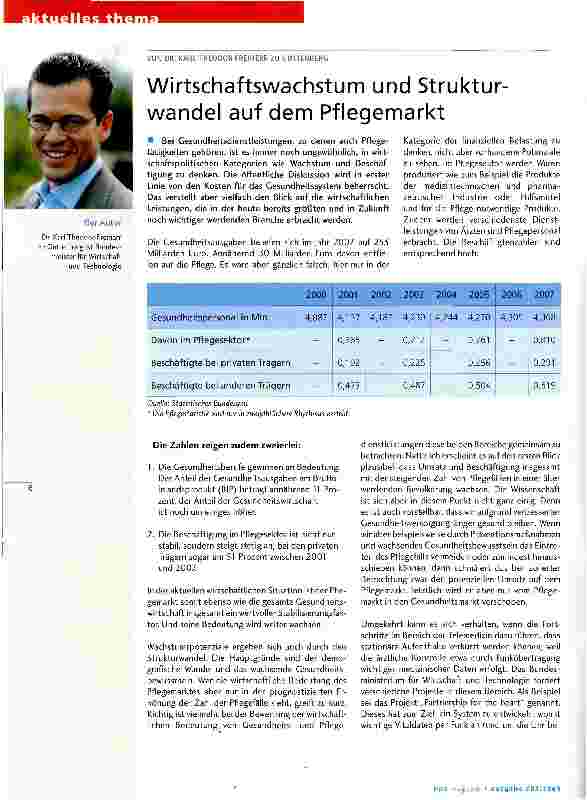 Vorschauseite 1: Wirtschaftswachstum und Strukturwandel auf dem Pflegemarkt