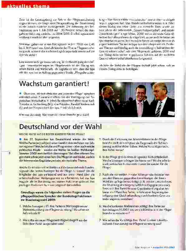 Vorschauseite 3: Wirtschaftswachstum und Strukturwandel auf dem Pflegemarkt