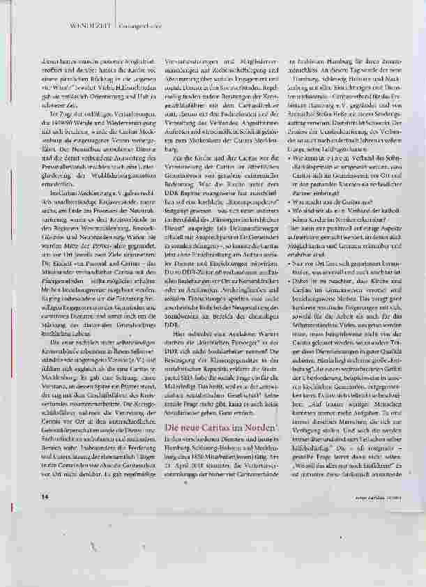 Vorschauseite 2: Von der Caritas im Osten zum starken Verband im Norden