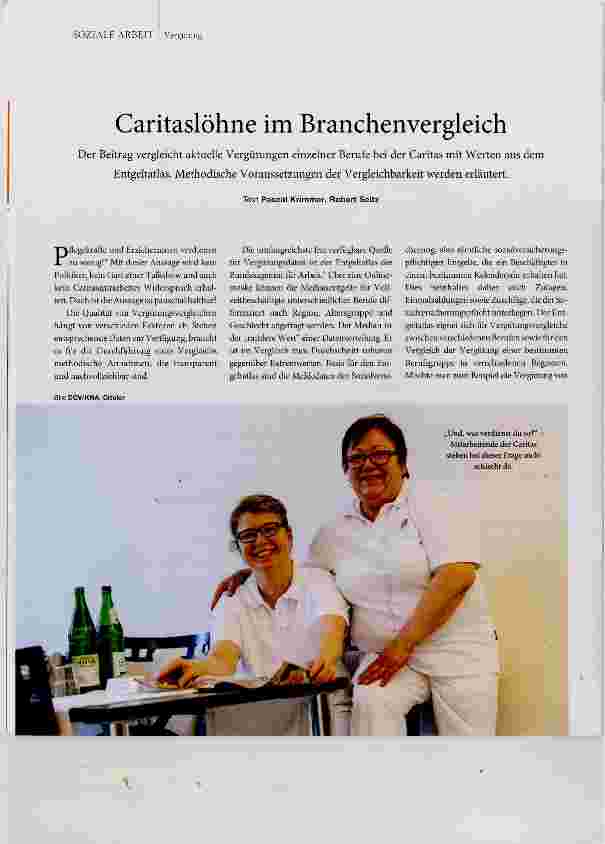 Vorschauseite 1: Caritaslöhne im Branchenvergleich