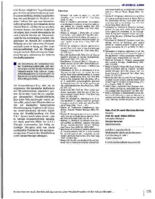 Vorschauseite 6: Die Behandlung traumatischer Weichteilwunden mit der Vakuumtherapie - Grundlagen, Indikationen und klinische Anwendung