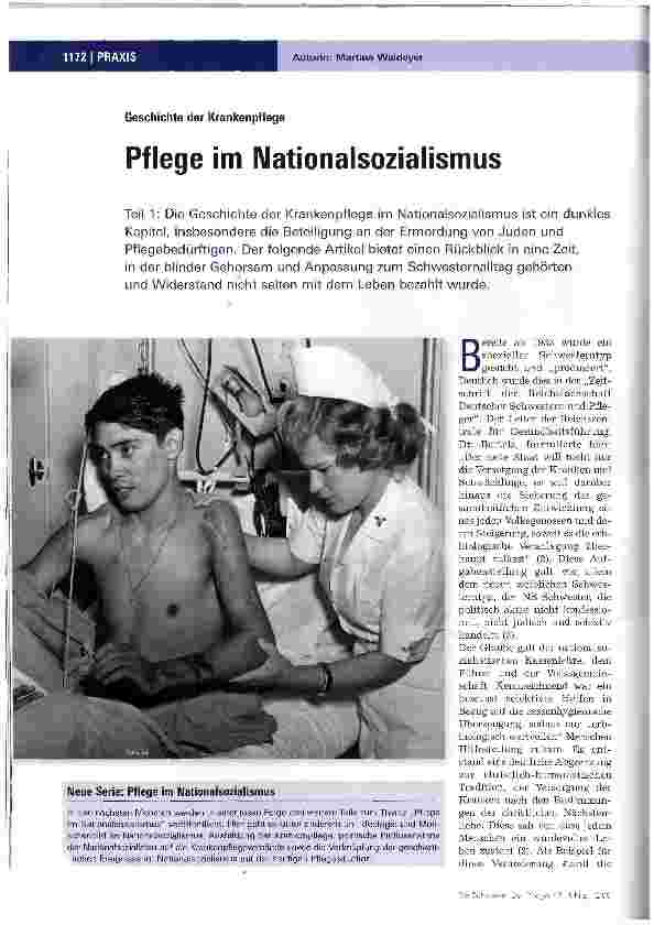 Vorschauseite 1: Pflege im Nationalsozialismus