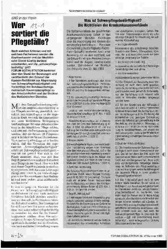 Vorschauseite 1: GRG in der Praxis Wer sortiert die Pflegefälle?