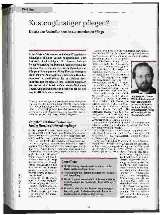 Vorschauseite 1: Kostengünstiger pflegen?