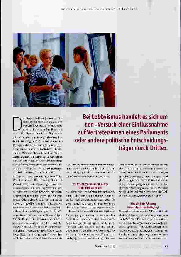 Vorschauseite 2: Fachliche Anliegen in eine politische Sprache übersetzen