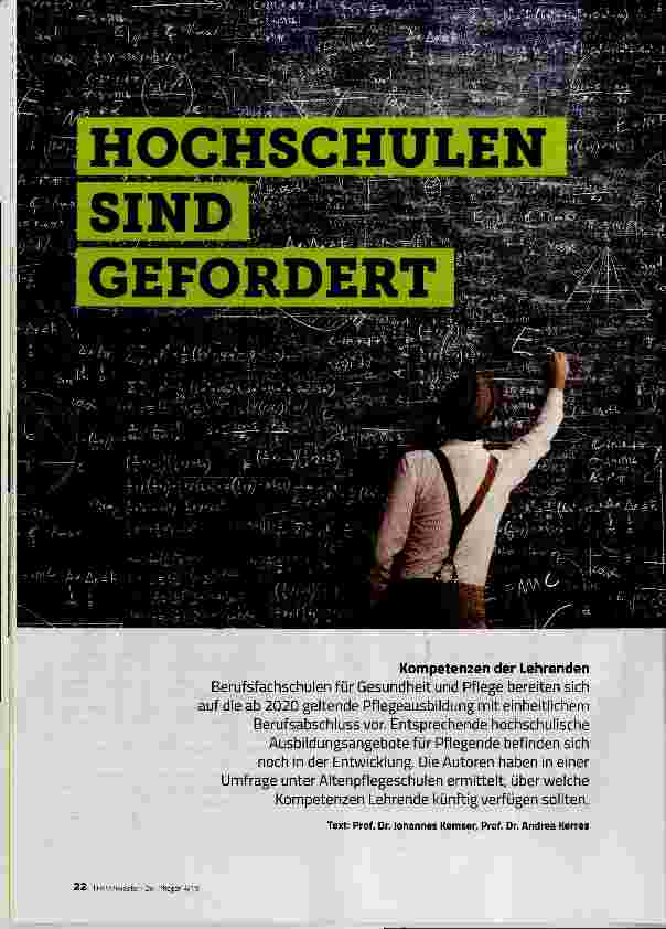 Vorschauseite 1: Hochschulen sind gefordert