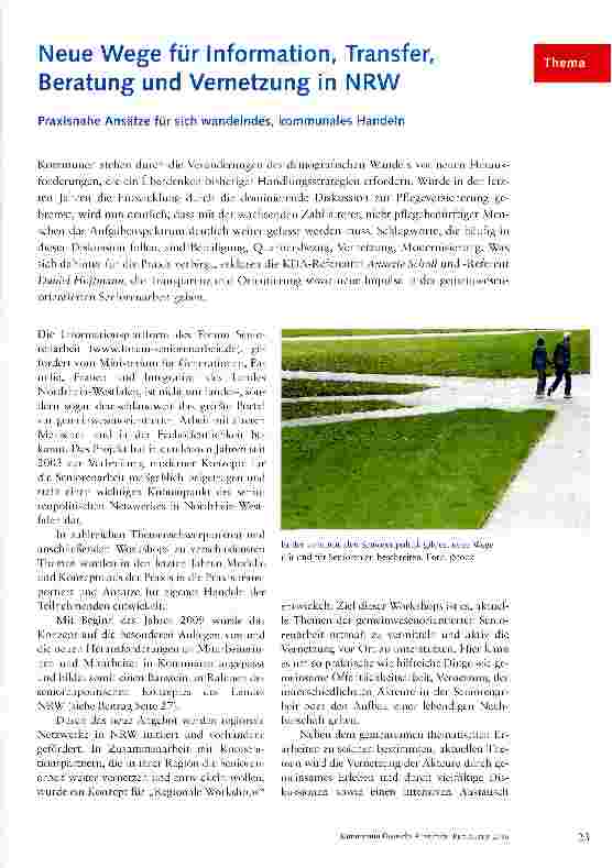 Vorschauseite 1: Neue Wege für Information, Transfer, Beratung und Vernetzung in NRW