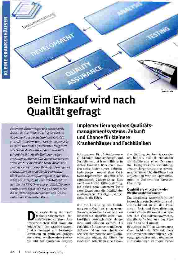 Vorschauseite 1: Beim Einkauf wird nach Qualität gefragt