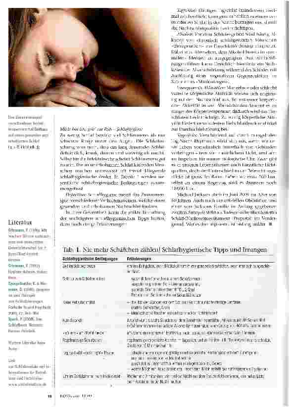 Vorschauseite 3: Warum schläft der Mensch? Tipps zu Schlafgewohnheiten