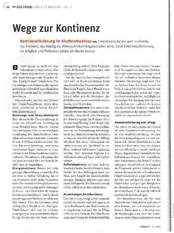 Vorschauseite 1: Wege zur Kontinenz