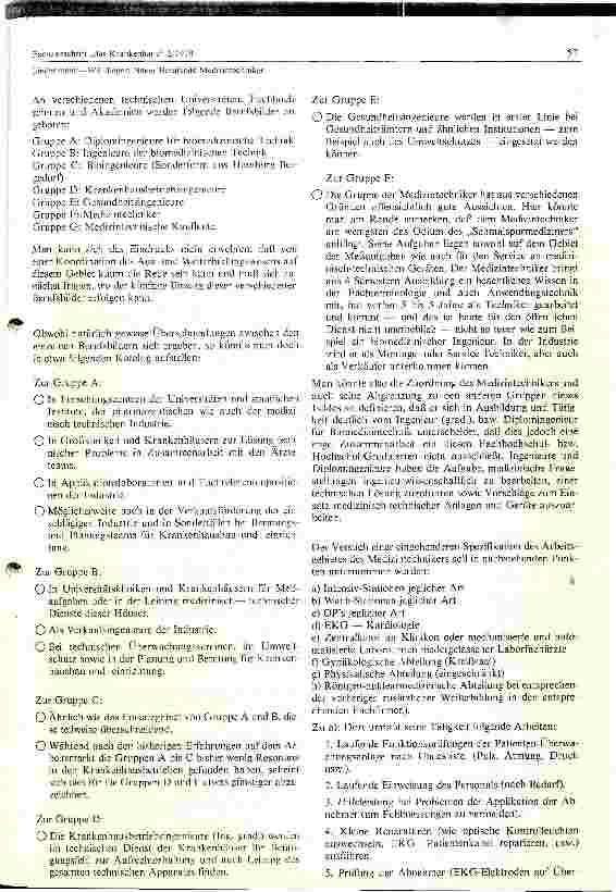 Vorschauseite 2: Neues Berufsbild - Staatlich anerkannter Techniker Fachrichtung Medizintechnik