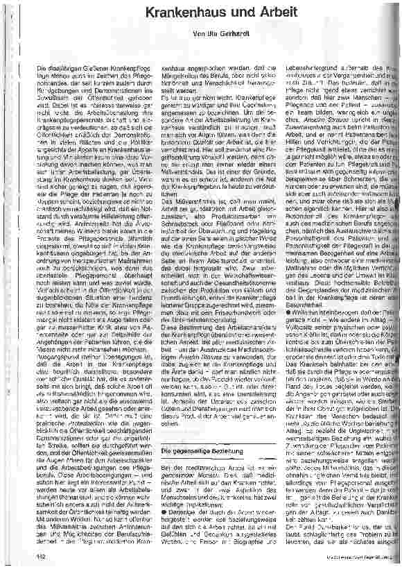 Vorschauseite 1: Krankenhaus und Arbeit