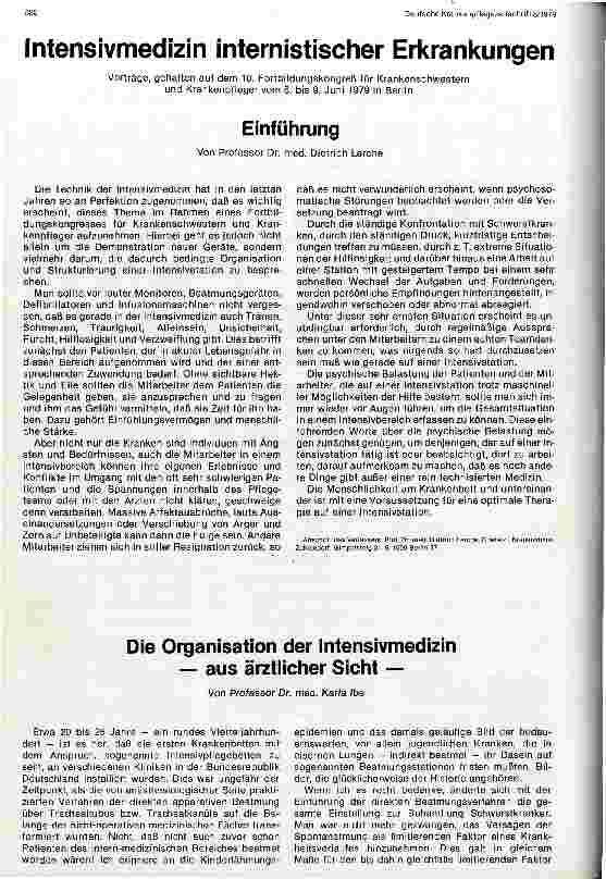 Vorschauseite 1: Die Organisation der Intensivmedizin - aus ärztlicher Sicht