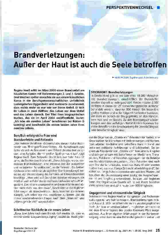 Vorschauseite 1: Brandverletzungen:Außer der Haut ist auch die Seele betroffen
