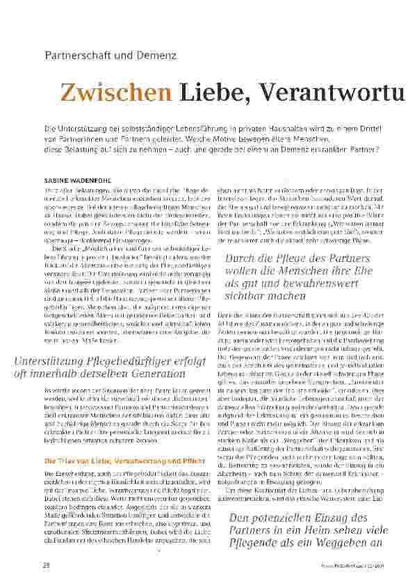 Vorschauseite 1: Zwischen Liebe, Verantwortung und Pflichtgefühl