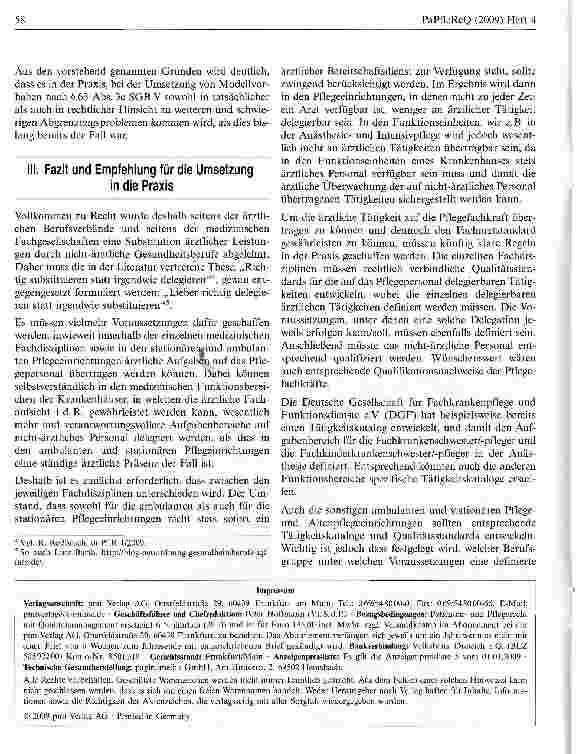 Vorschauseite 4: Delegation und Substitution ärztlicher Tätigkeiten unter Berücksichtigung des Pflege-Weiterentwicklungsgesetzes